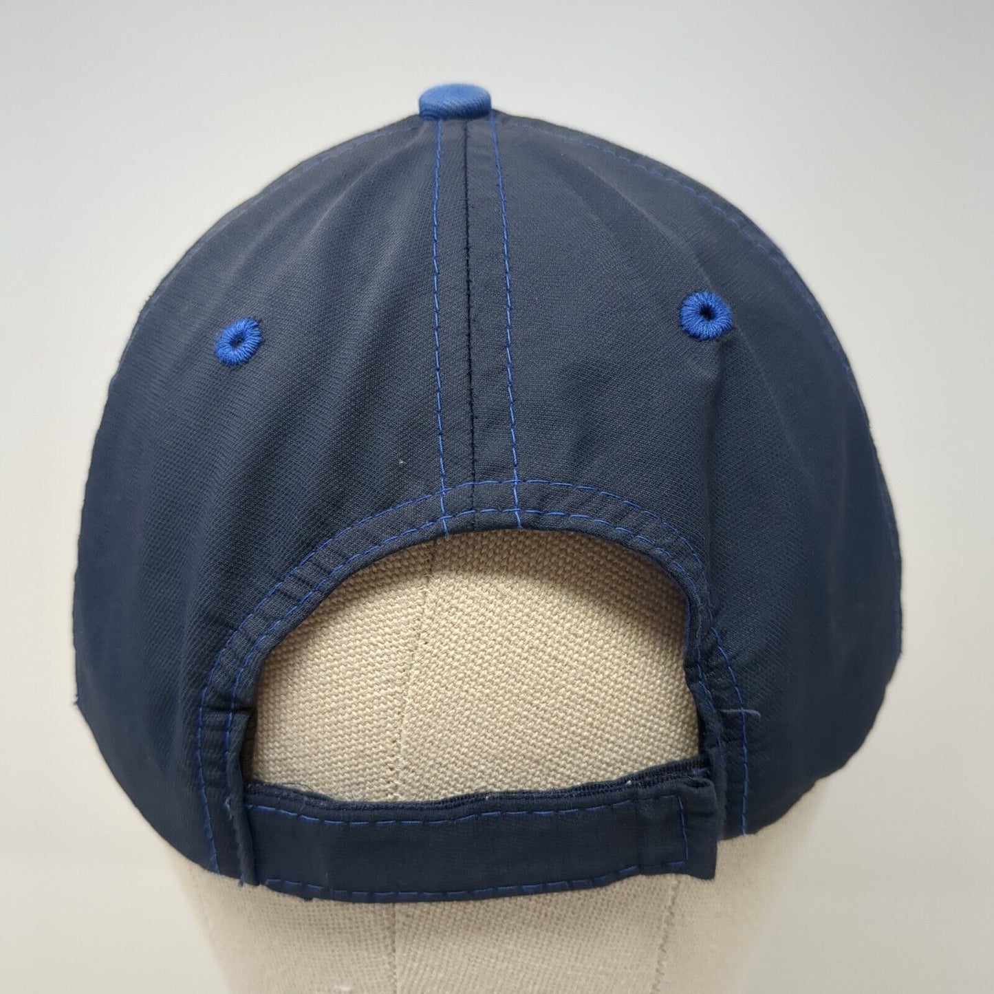 SeaWorld Strapback Hat Blue One Size Adjustable Embroidered Vented Holes 6 Panel