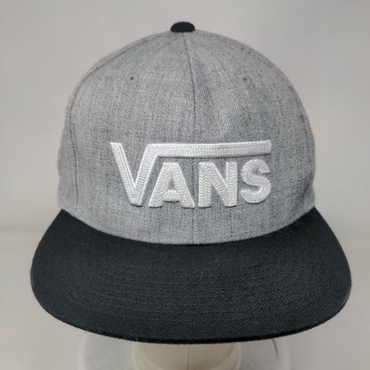 VANS Snapback Hat Gray OSFA Adjustable Embroidered Vented Holes 6 Panel