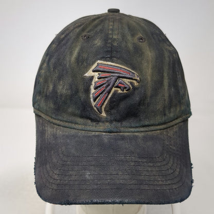 Atlanta Falcons NFL Reebok Cap Black One Size Distressed Red Underbrim Strapback