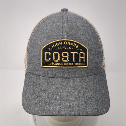 High Grade USA Costa Born On The Water Snapback Trucker Hat Gray OS Mesh Back