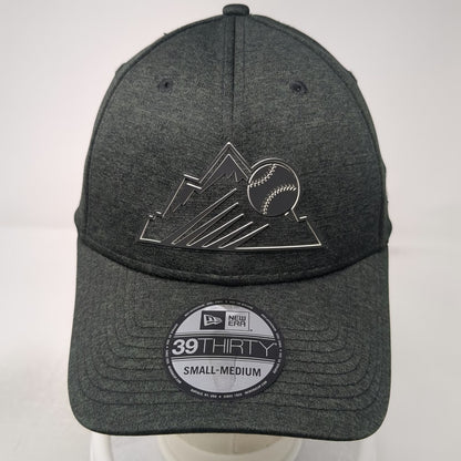 Colorado Rockies MLB New Era Baseball Cap Gray M Metallic Logo Stretch Fit Hat