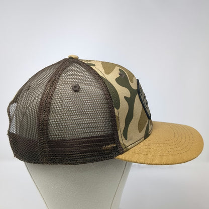 Rig'Em Right Trucker Hat Beige One Size Camo Mesh Snapback Duck Outdoors Logo