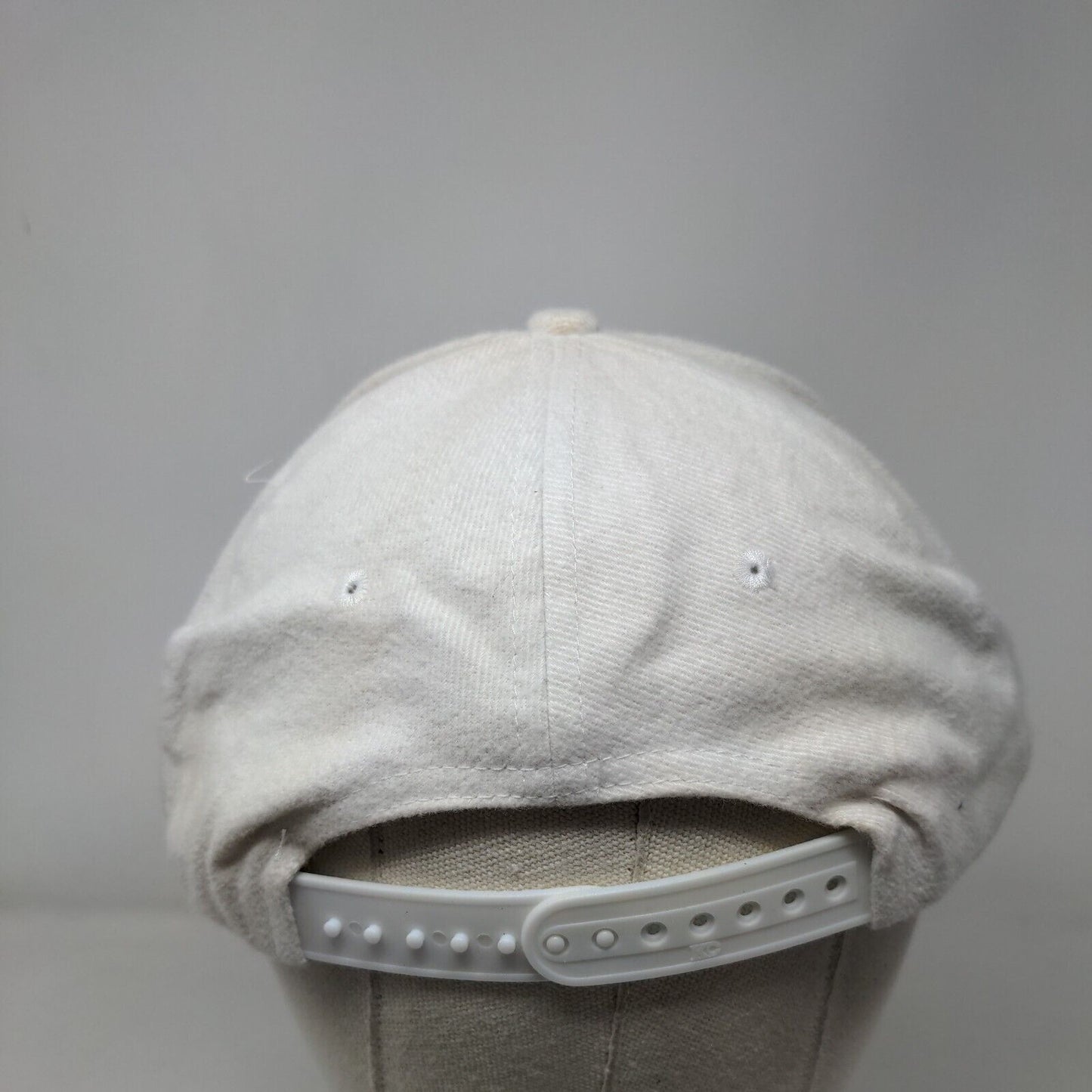 KC Snapback Hat Cream OSFA Adjustable Vented Holes 6 Panel Blank