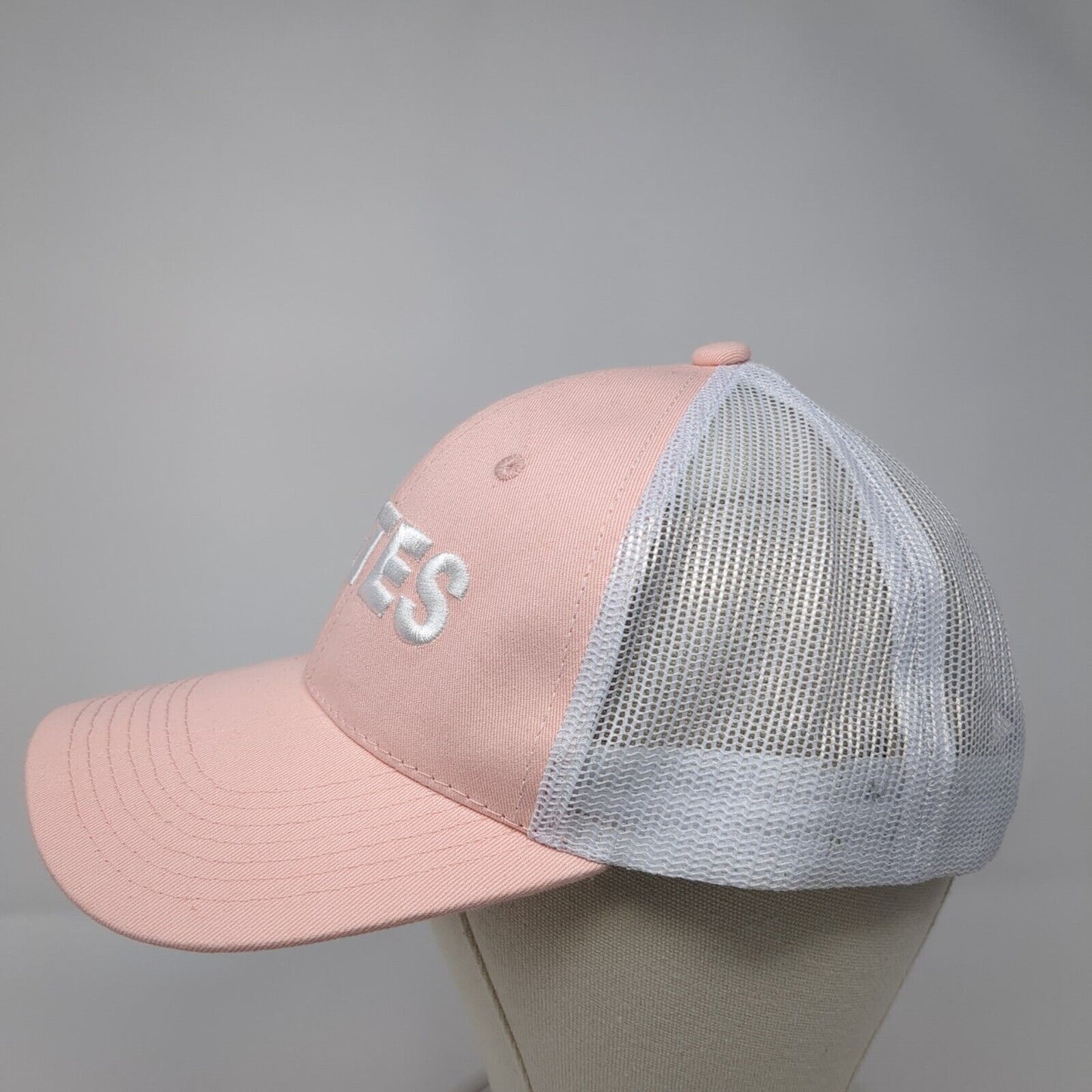 Estes Snapback Mesh Back Trucker Hat Pink One Size Embroidered 6 Panel