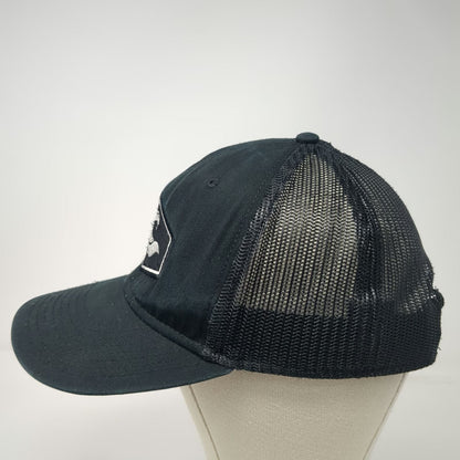 Otto Trucker Hat Black One Size Mesh Back Snapback Wave Patch Structured Crown