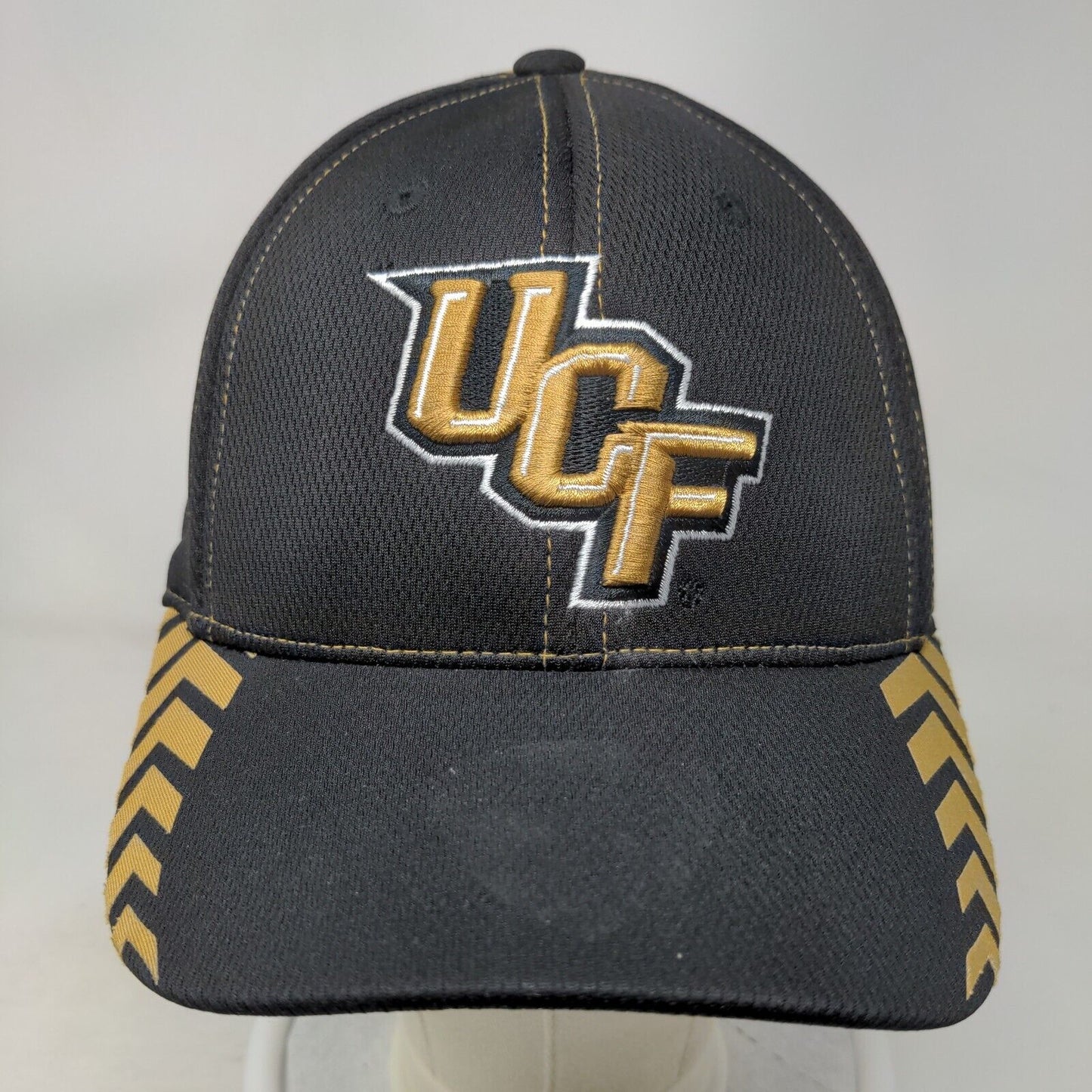 UCF Golden Knights Fitted Hat Black Gold OSFA Top of the World NCAA Embroidered