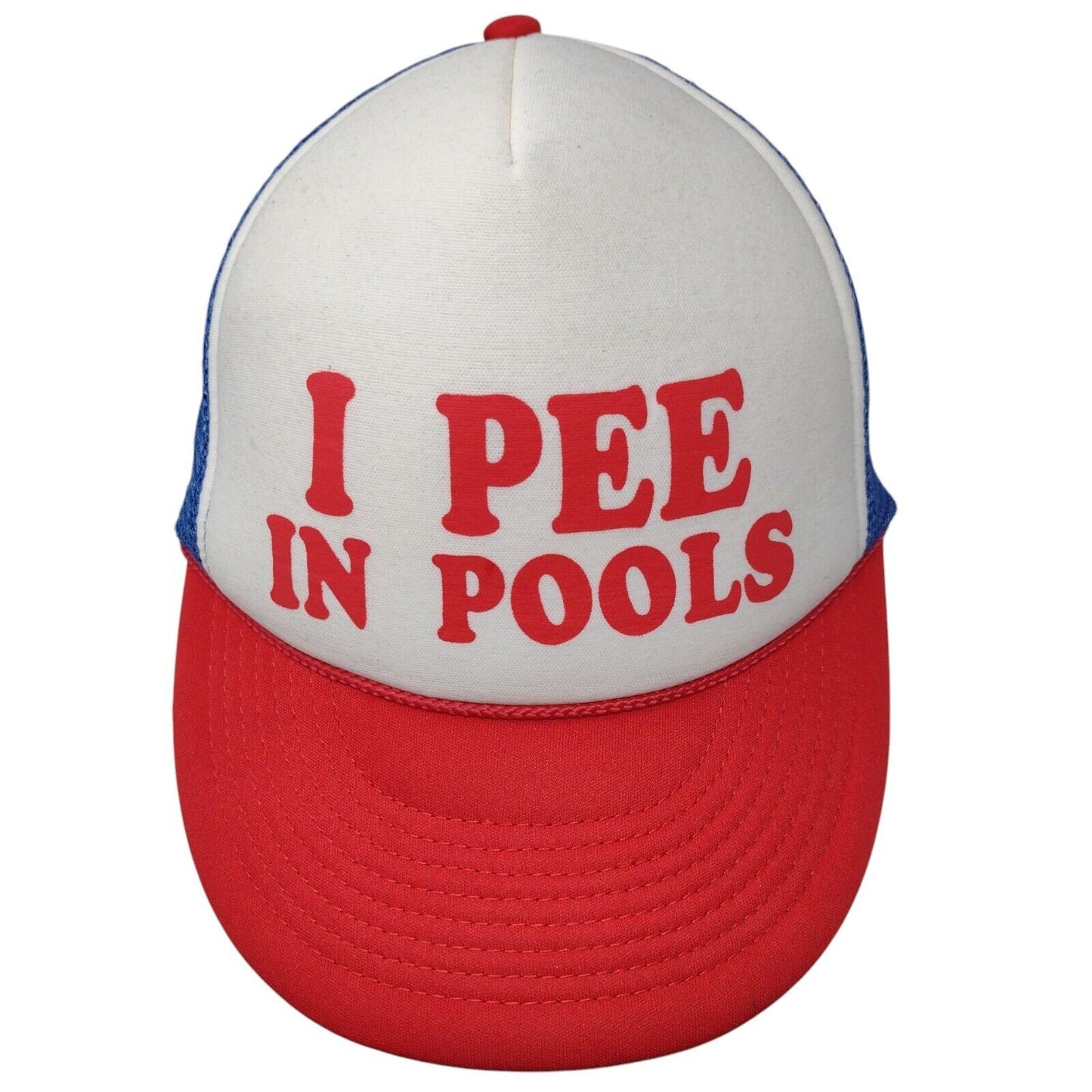 I Pee In Pools Snapback Rope Trucker Hat Multi OSFM Mesh Back Colorblock