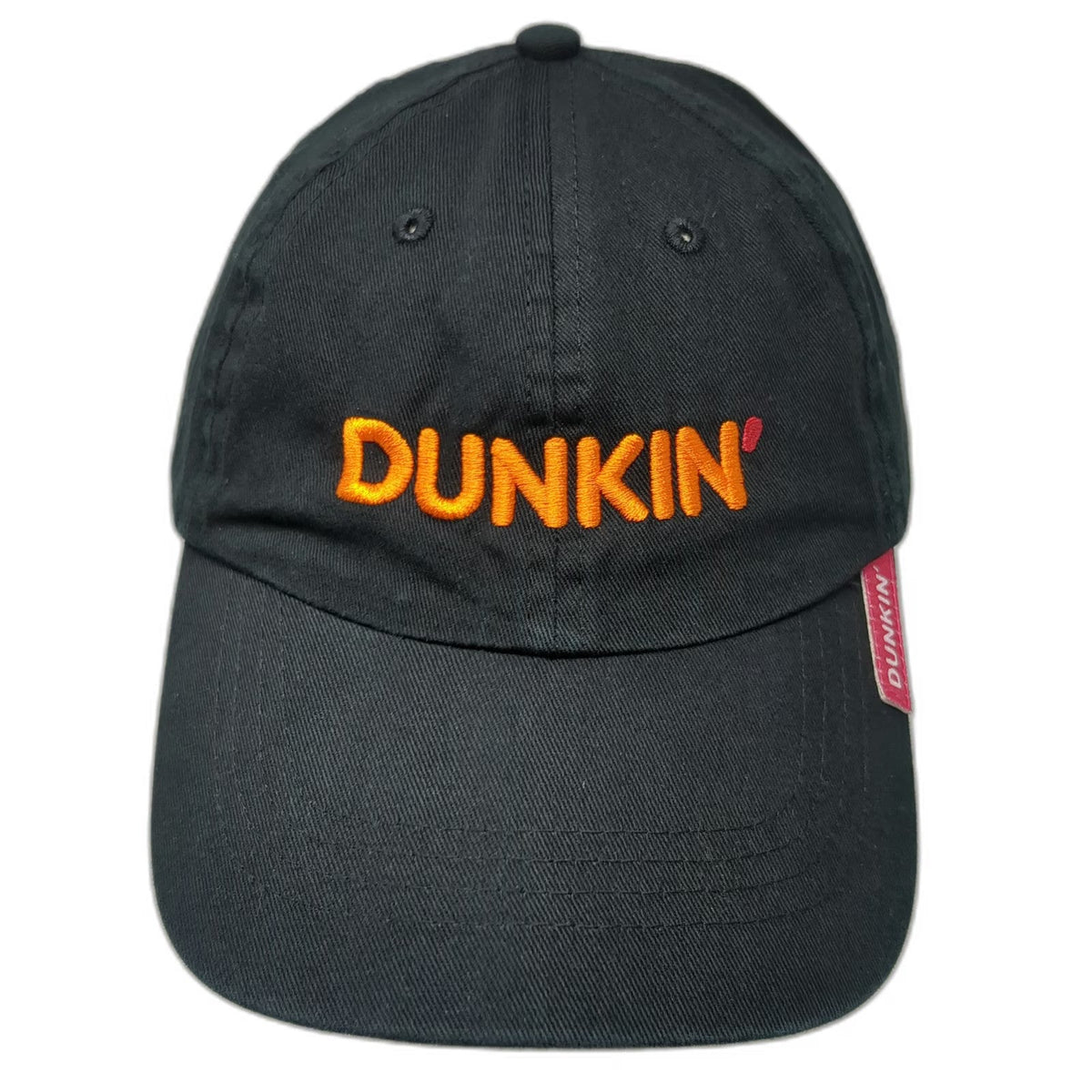 Dunkin' Baseball Cap Black One Size Cotton Embroidered Logo Strapback Hat