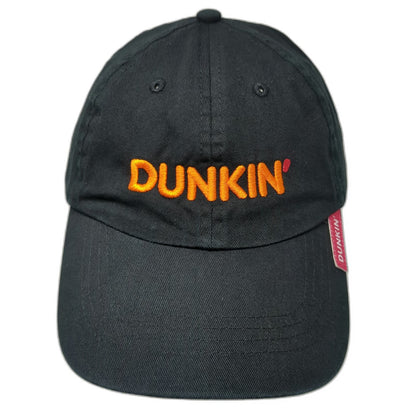 Dunkin' Baseball Cap Black One Size Cotton Embroidered Logo Strapback Hat