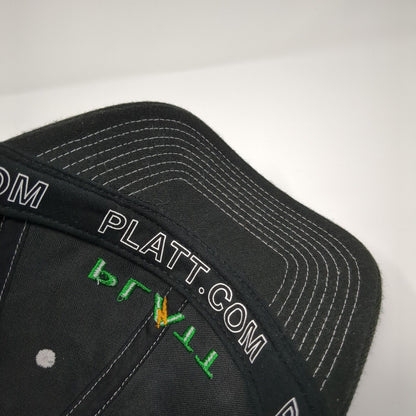 PLATT Slideback Hat Black One Size Adjustable Embroidered 6 Panel Polyester