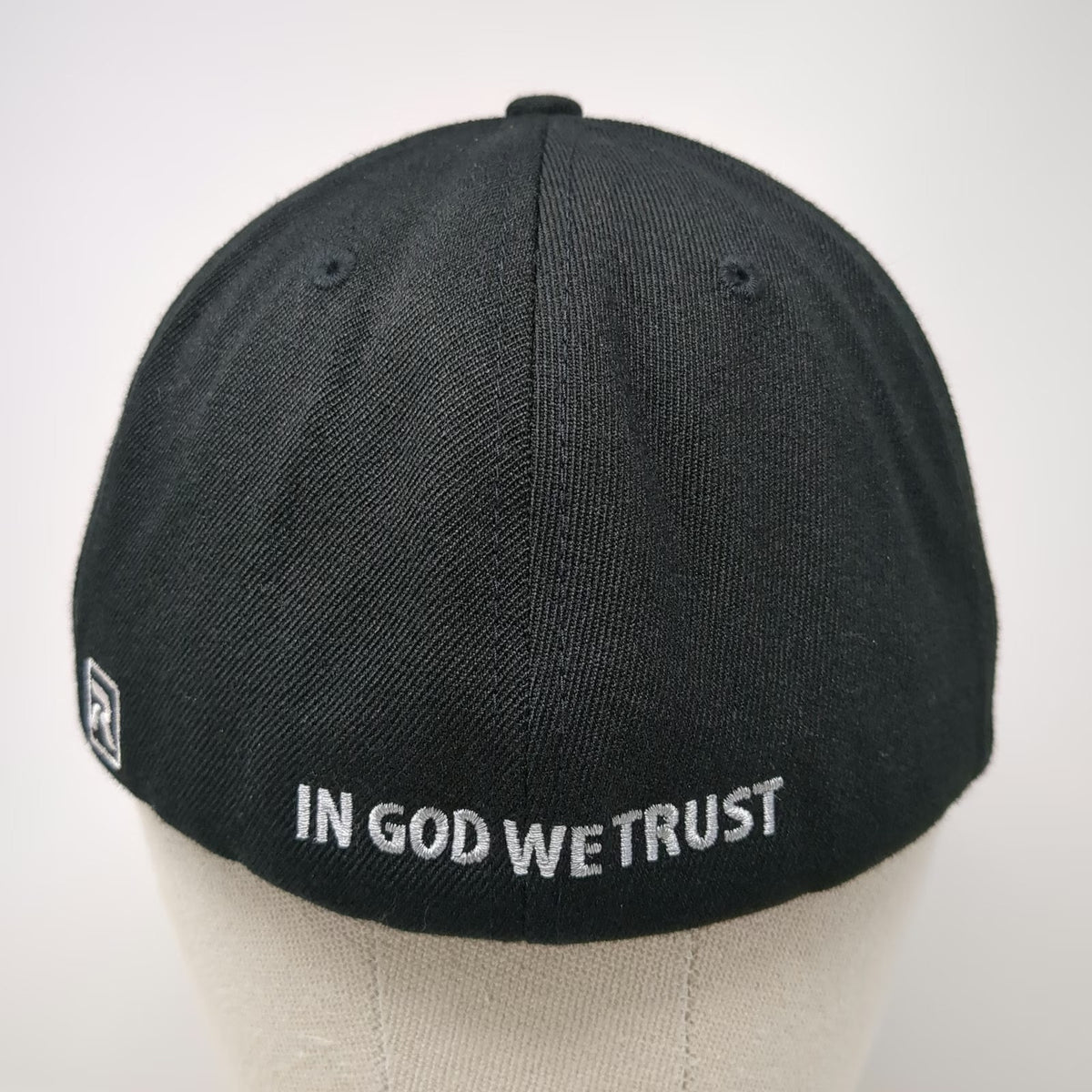 Richardson Baseball Cap Black M Boise ID Bucks 4x4 In God We Trust Stretch Hat