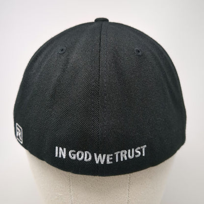 Richardson Baseball Cap Black M Boise ID Bucks 4x4 In God We Trust Stretch Hat