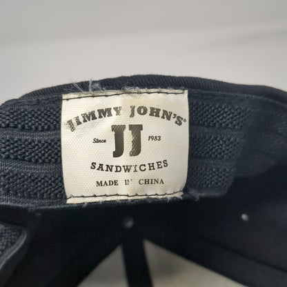 Jimmy John's Baseball Cap Black XL Red White Embroidered Fitted Cotton Hat