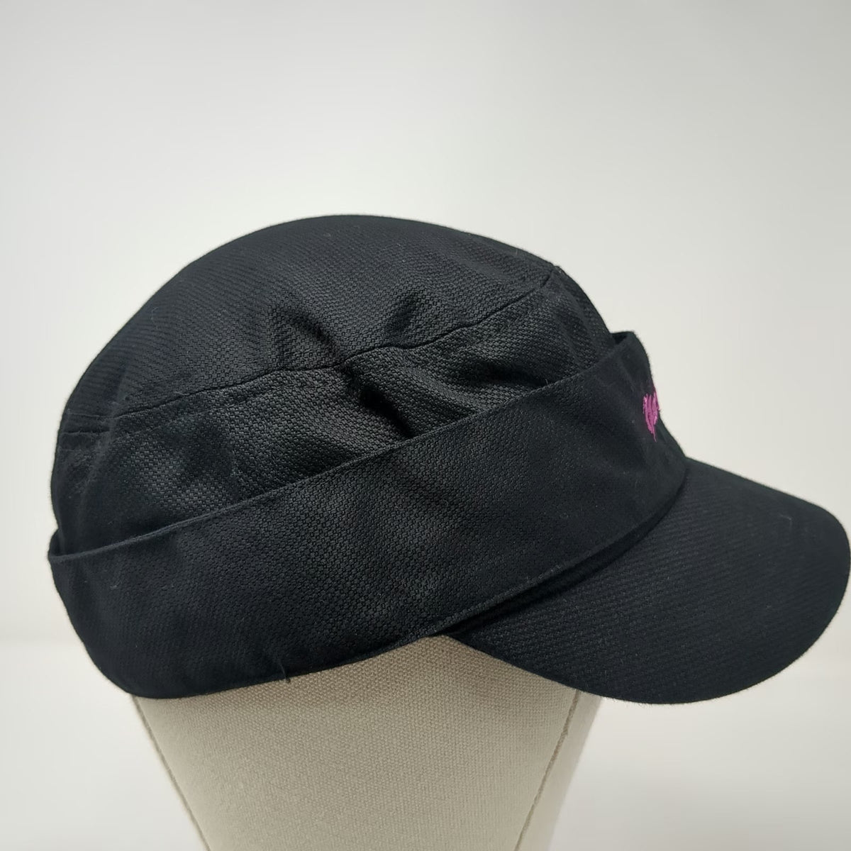 Harley-Davidson Army Cap Black Pink L Side Buckle Script Logo Cotton Hat Motor