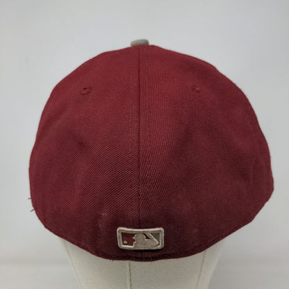 New Era Men's Fitted 59Fifty Flat Bill Hat Red Size 7 3/4 Boston Red Sox Logo