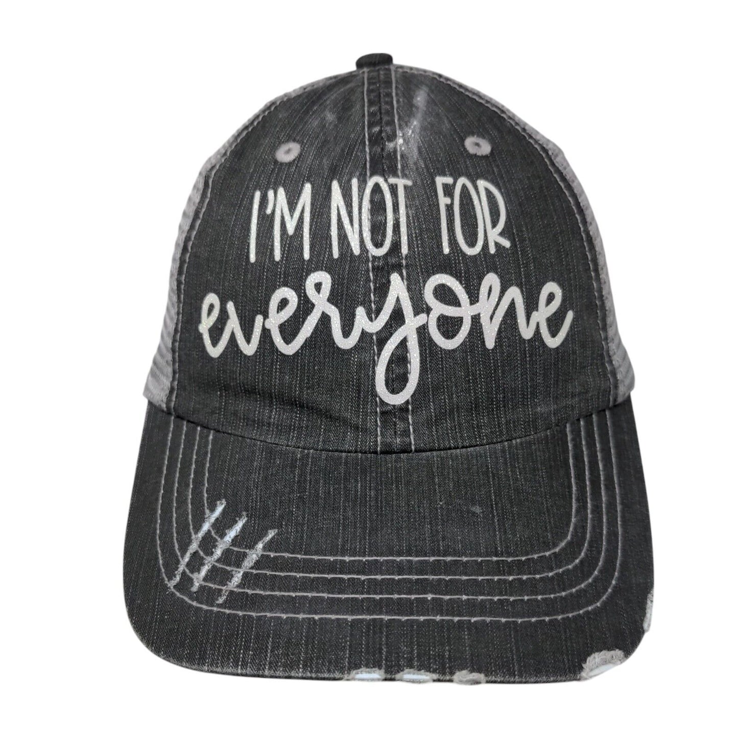 I'm Not For Everyone Strapback Trucker Hat Gray OSFA Adjustable Mesh Back