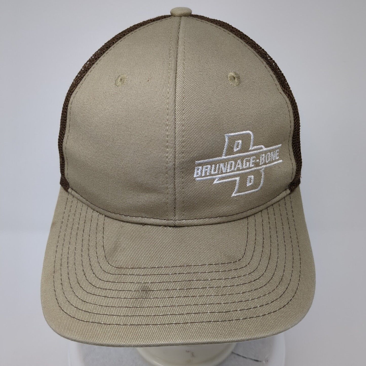 Brundage-Bone Snapback Trucker Hat Brown Adjustable Mesh Back Port Authority