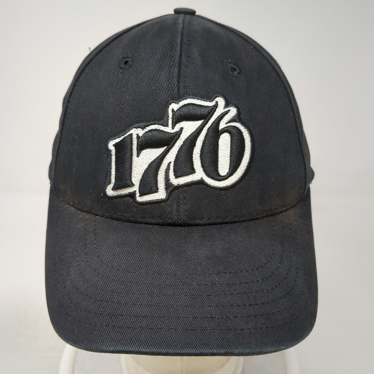 Black One Size Baseball Cap Hat 1776 Gadsden Snake Made in USA Strapback