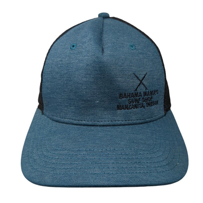 Bahama Mama's Surf Shop Snapback Trucker Hat Blue One Size Mesh Back
