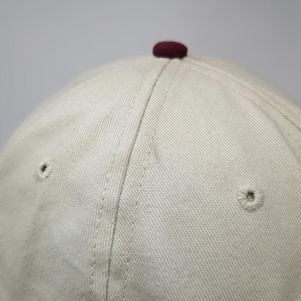 Trend Snapback Hat Beige Red One Size Two Tone Babe Farms Made in USA Graphic