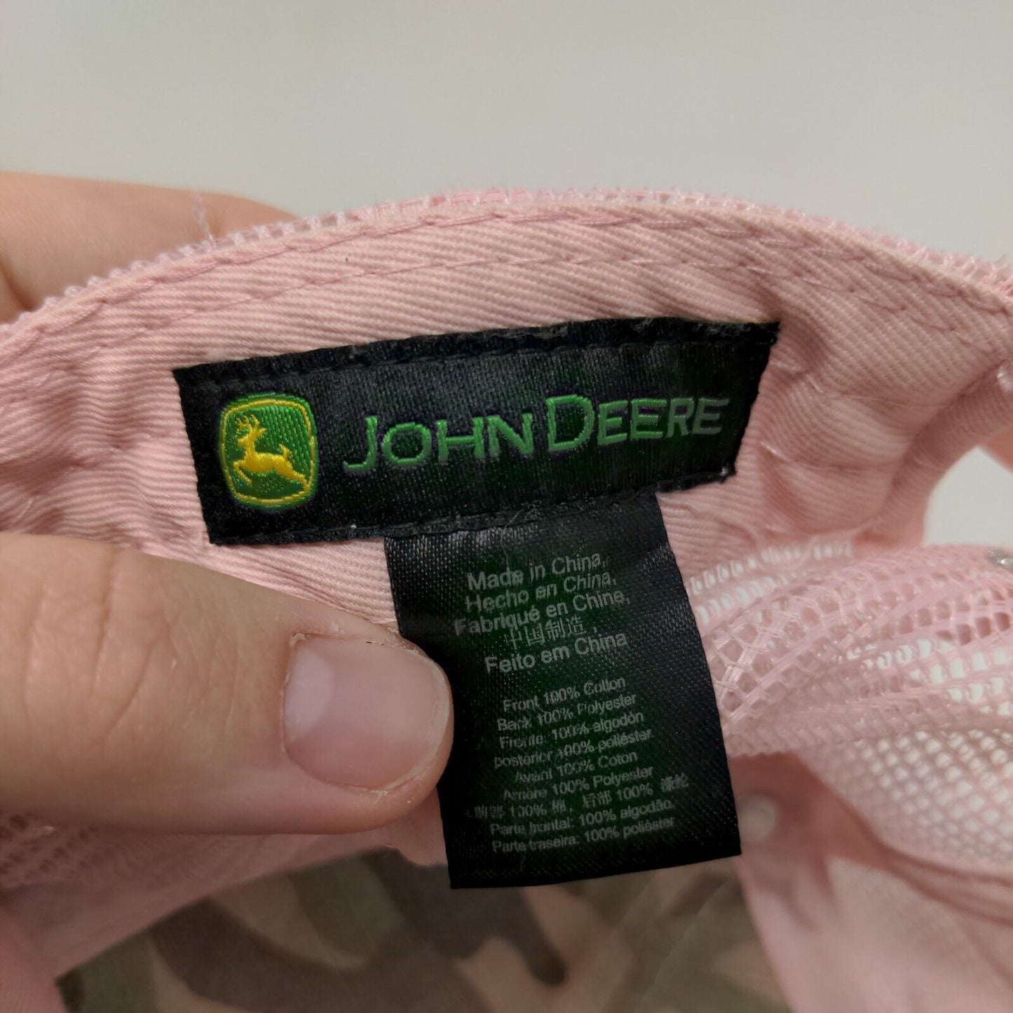 John Deere Snapback Mesh Back Trucker Hat Camouflage OSFM Tractor Girl