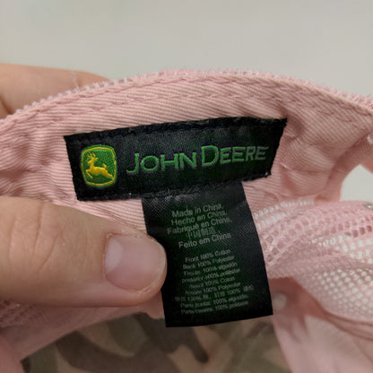 John Deere Snapback Mesh Back Trucker Hat Camouflage OSFM Tractor Girl