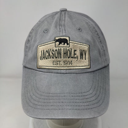 Jackson Hole WY Slideback Hat Gray One Size Adjustable Embroidered
