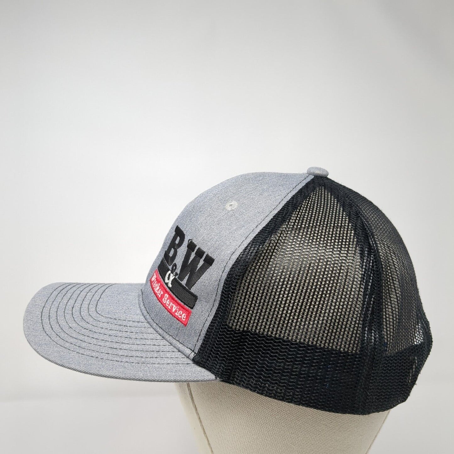 B&W Wrecker Service Snapback Trucker Hat Gray One Size Adjustable Port Authority