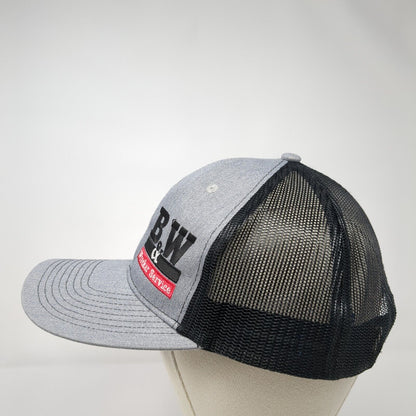 B&W Wrecker Service Snapback Trucker Hat Gray One Size Adjustable Port Authority
