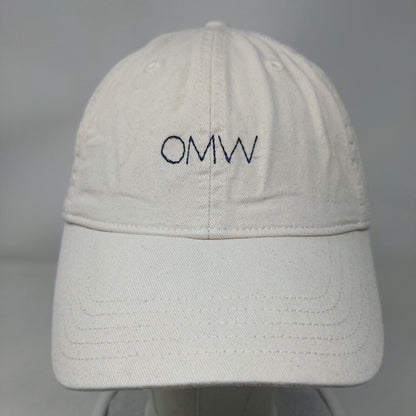 OMW Slideback Hat Tan One Size Embroidered Leather Strap Madewell
