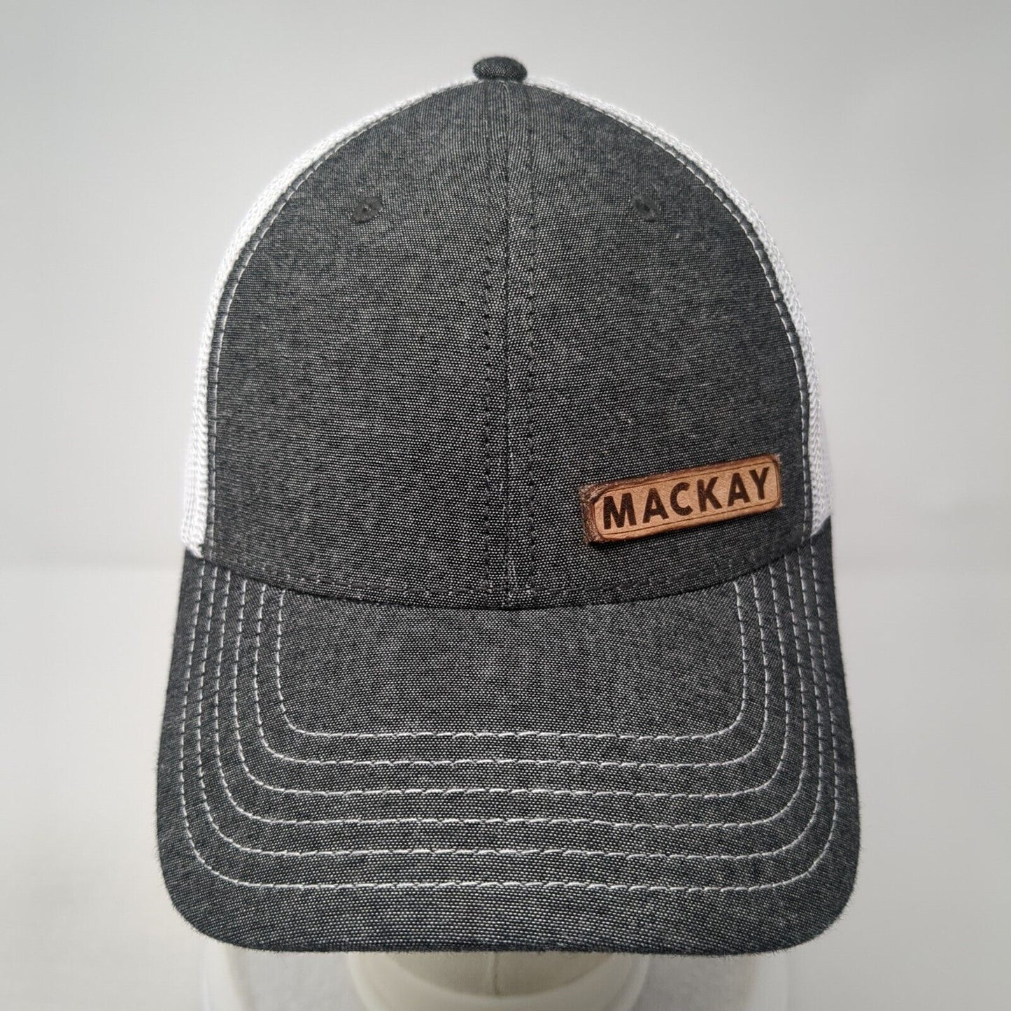 Mackay Snapback Mesh Back Trucker Hat Gray One Size Adjustable Otto