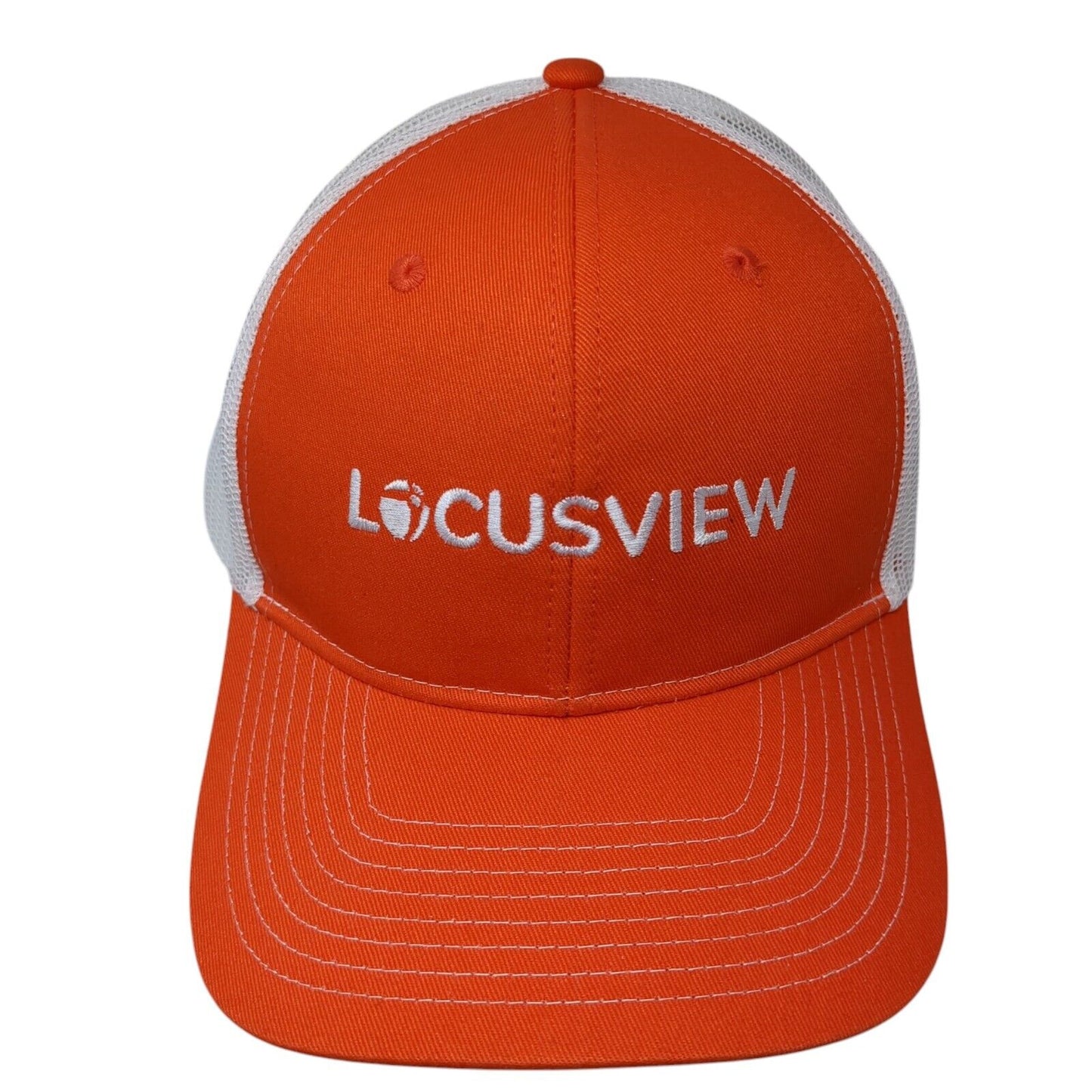 Locusview Snapback Trucker Hat Orange One Size Mesh Back Port Authority