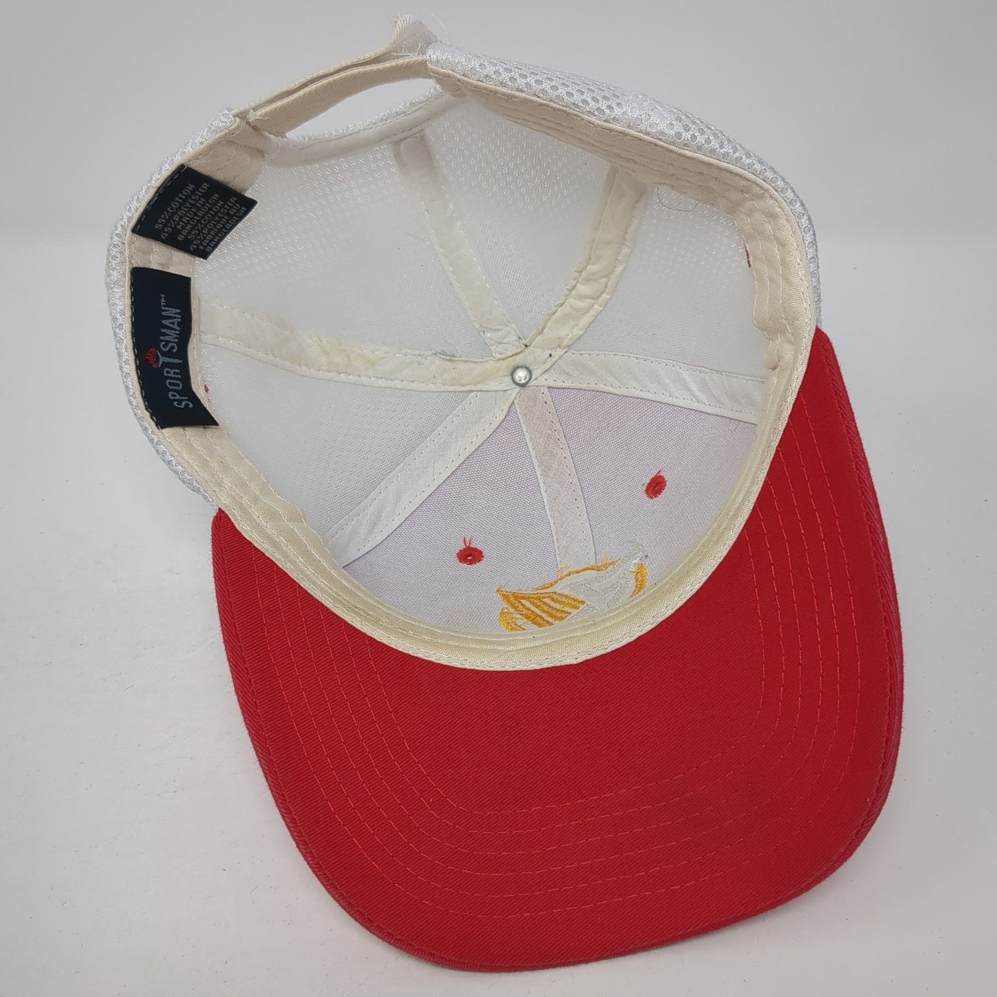 Sportsman Strapback Trucker Hat Red One Size Mesh Back Miami 2020