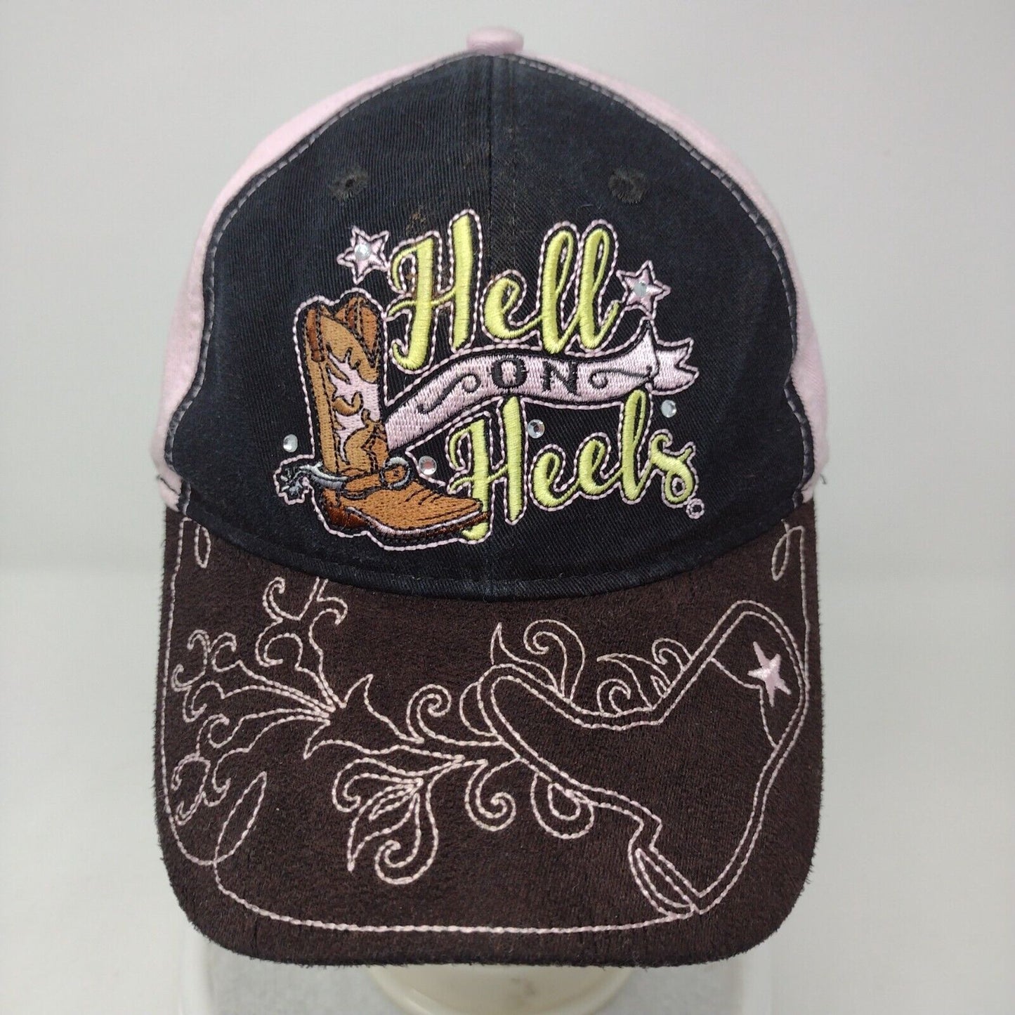 Hell On Heels Strapback Hat Multicolor OSFA Adjustable Embroidered Vented Holes