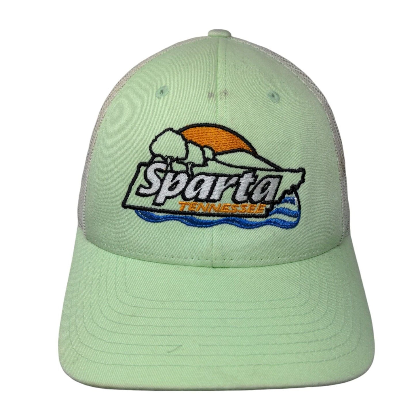 Sparta Tennessee Snapback Trucker Hat Green M/L Embroidered Mesh Back Richardson