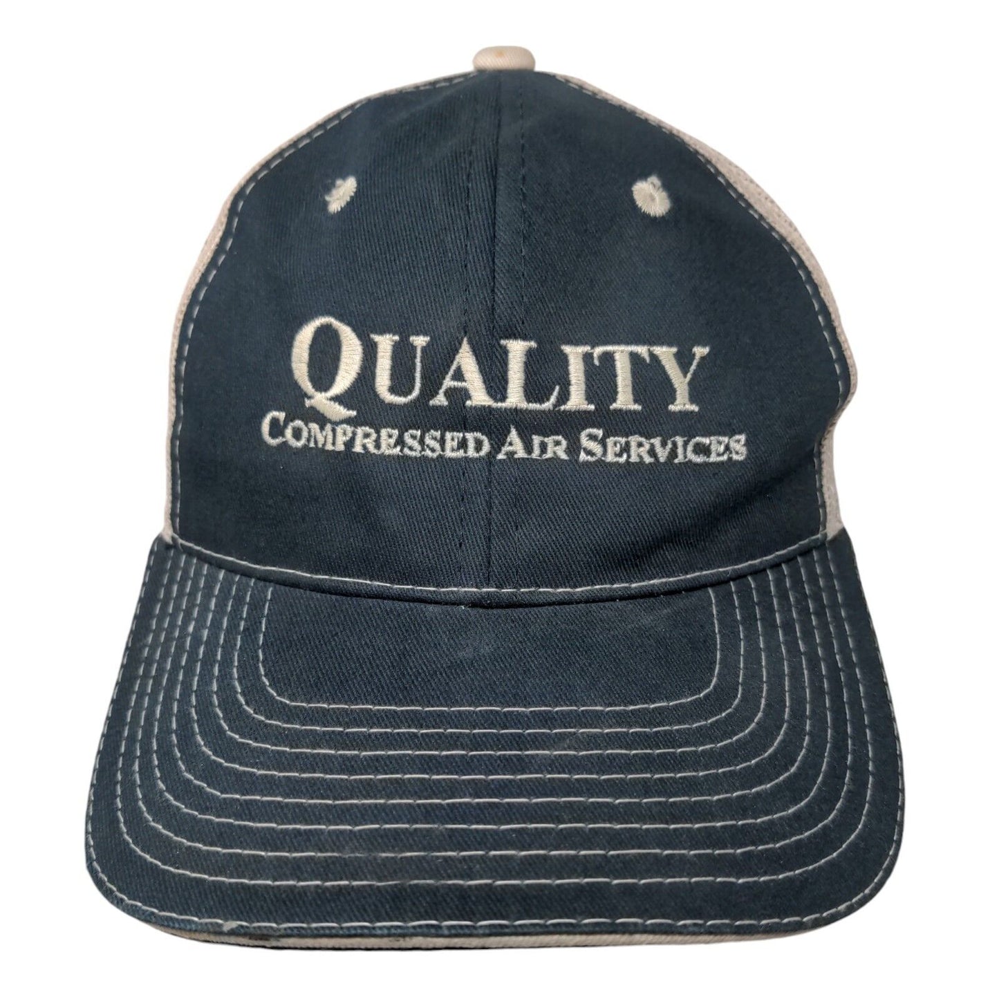 Quality Compressed Air Services Strapback Mesh Back Trucker Hat Blue OSFM