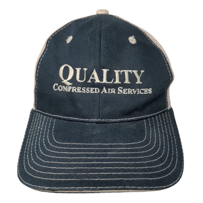 Quality Compressed Air Services Strapback Mesh Back Trucker Hat Blue OSFM
