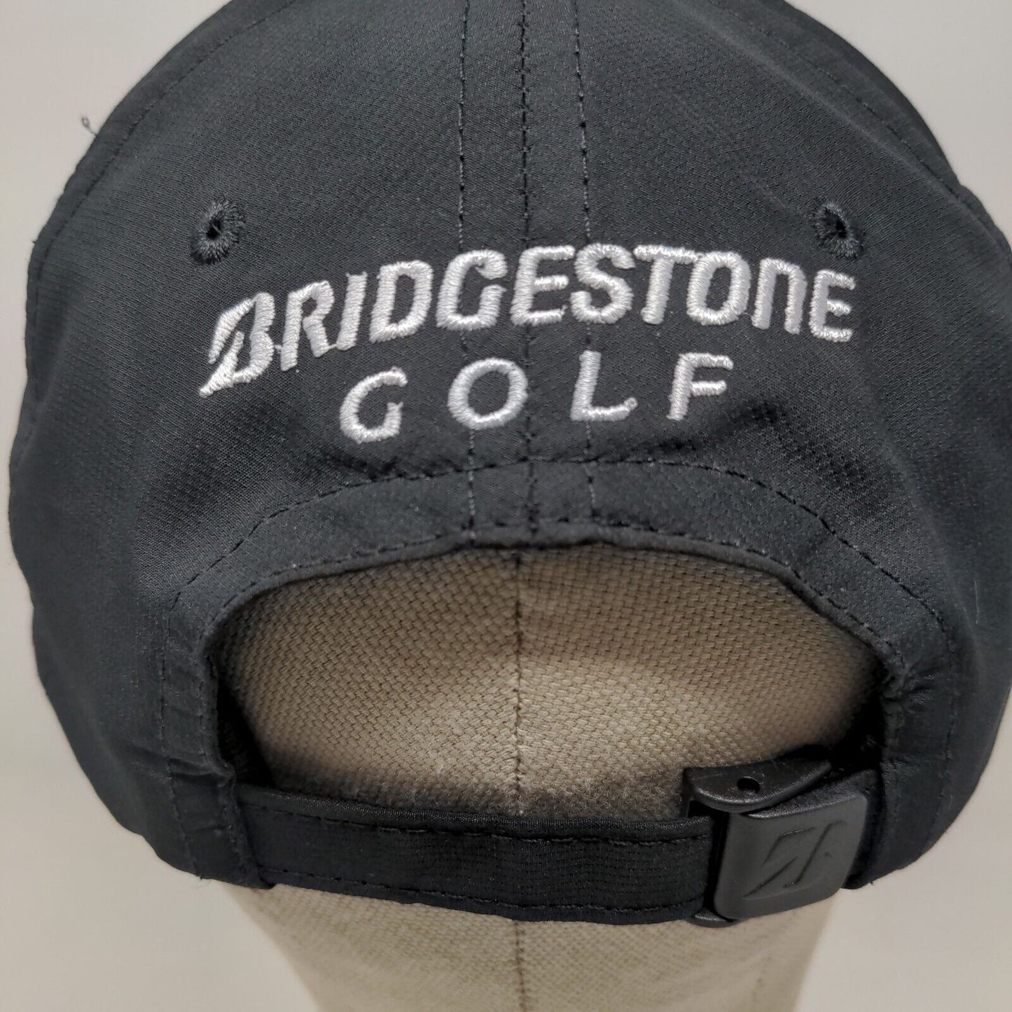 Bridgestone Golf Men's Slideback Hat Black Adjustable Polyester Embroidered Logo