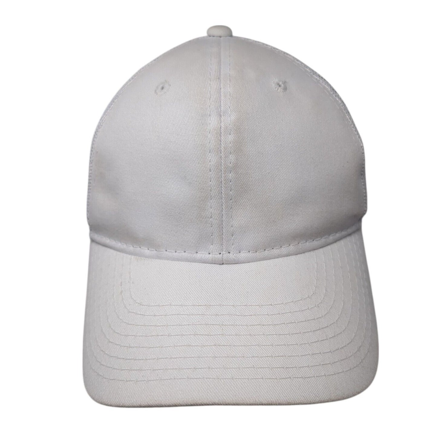 Outdoor Cap Strapback Trucker Hat White OS Adjustable Mesh Back 6 Panel Blank