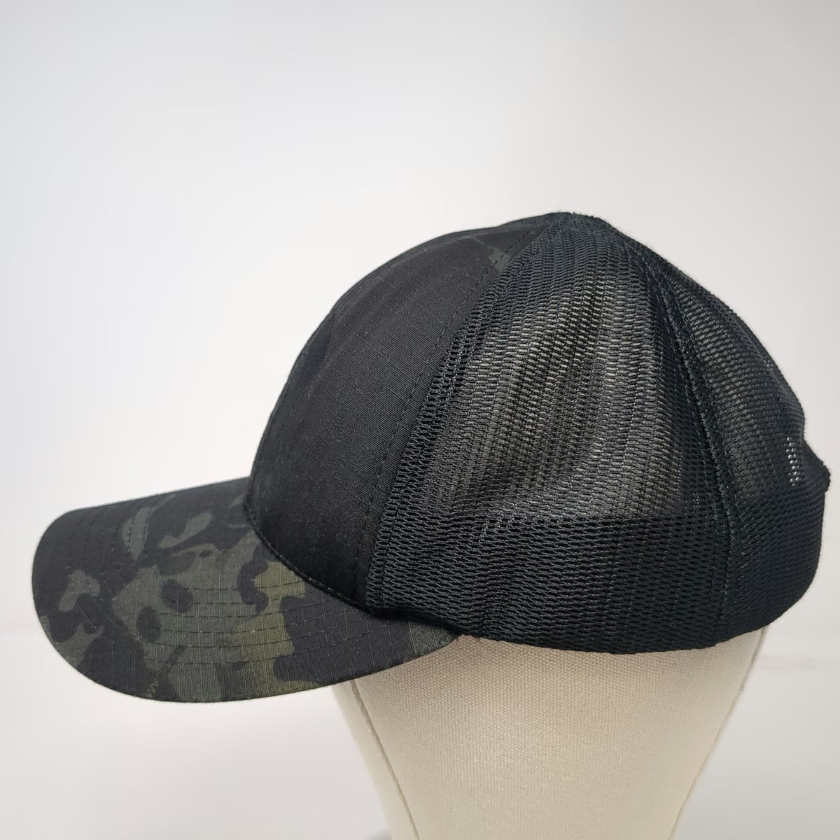 Zero Foxtrot Trucker Hat Black One Size Camo Skull Mesh USA Snapback Tactical