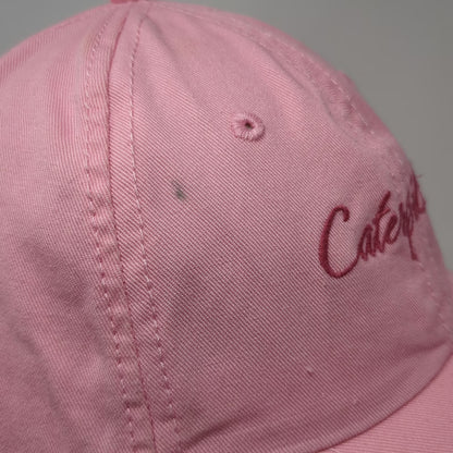 Caterpillar Baseball Cap Pink One Size Cursive Logo Adjustable Slideback Hat
