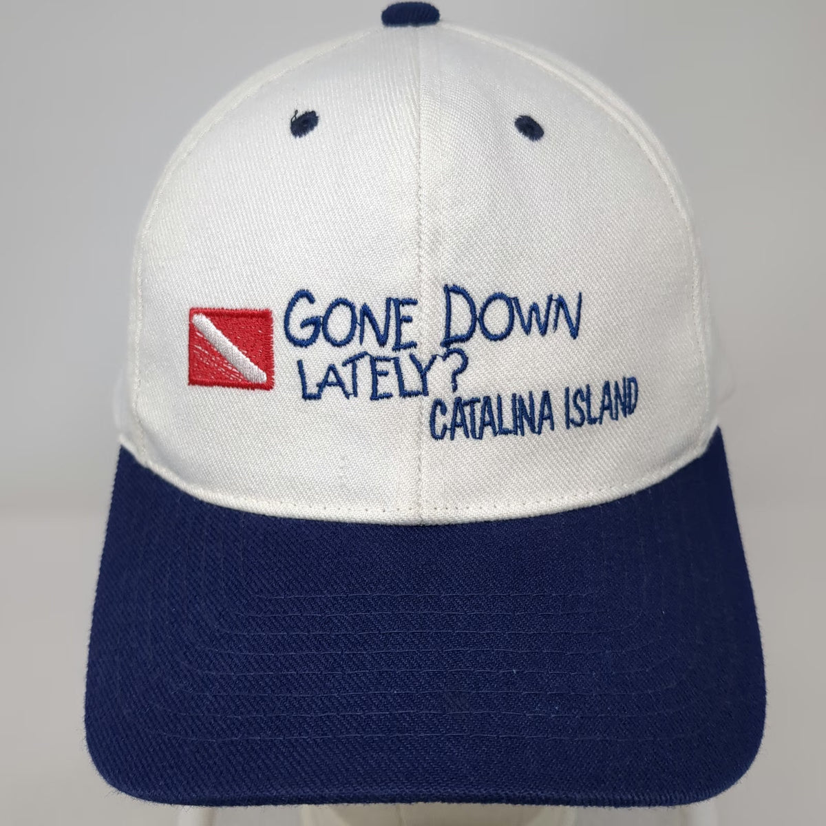 Magic Baseball Cap White Blue One Size Catalina Island Scuba Diving Flag Hat