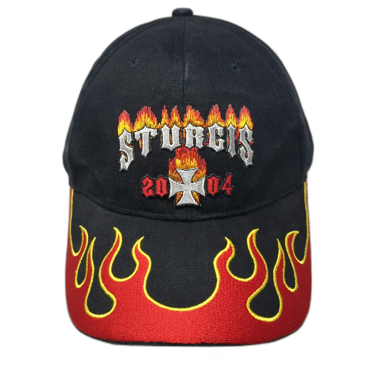 Lightning Clothing Baseball Cap Black Red Yellow Vintage Sturgis 2004 Flame hat