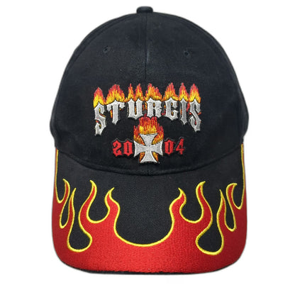 Lightning Clothing Baseball Cap Black Red Yellow Vintage Sturgis 2004 Flame hat