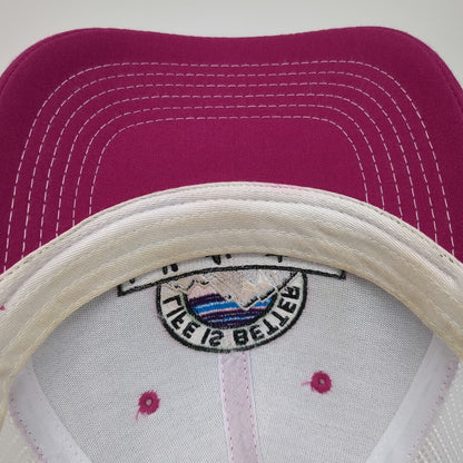 Arcadian Outfitters Pink Trucker Hat One Size Life Is Better Mountains Snapback