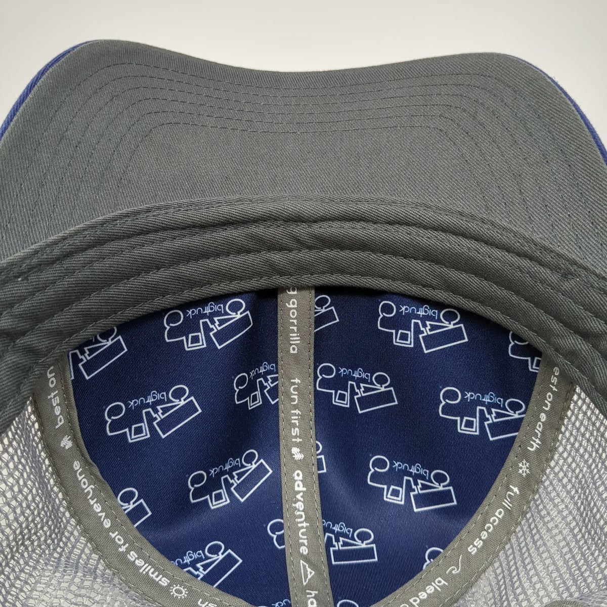 Bigtruck Trucker Hat Blue One Size Mesh Back Graphic Lining Logo Patch Snapback