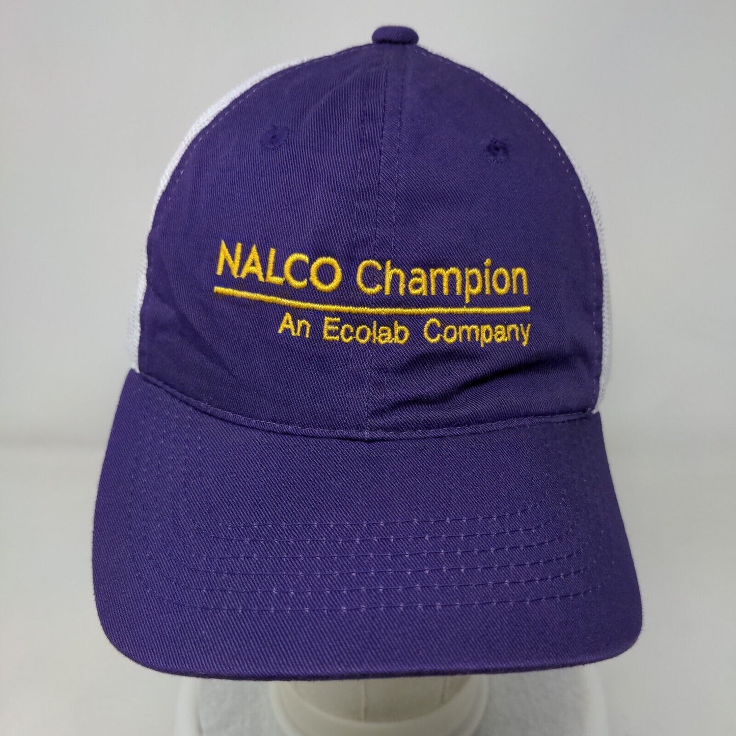 NALCO Champion Strapback Mesh Back Trucker Hat Purple OSFM Colorblock