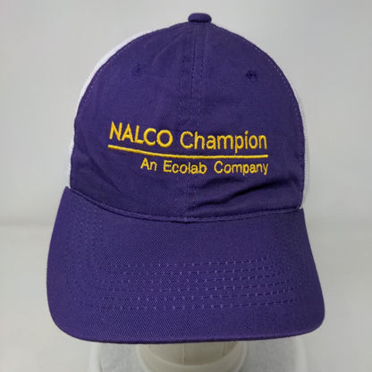 NALCO Champion Strapback Mesh Back Trucker Hat Purple OSFM Colorblock