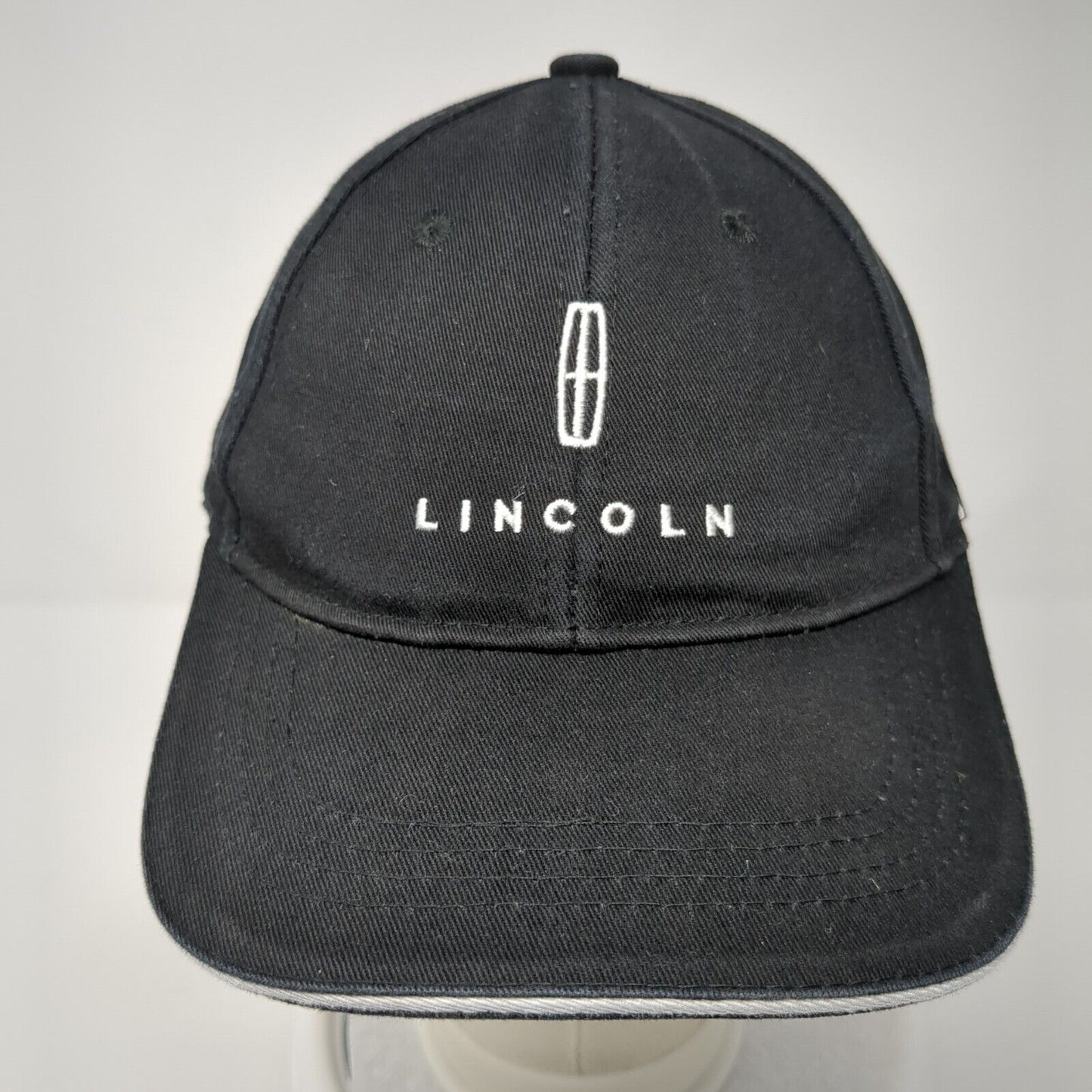 Lincoln Slideback Hat Black 58cm Adjustable Embroidered 6 Panel Solid