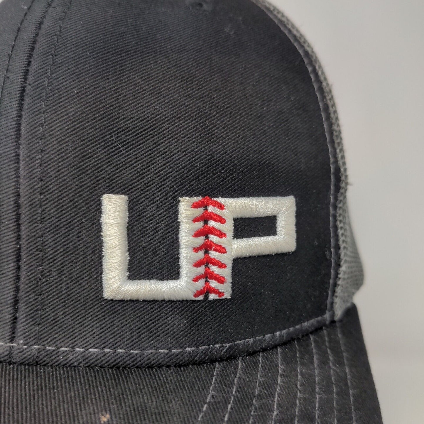 Richardson Men's Snapback Mesh Back Hat Black Gray Embroidered UP Logo #112